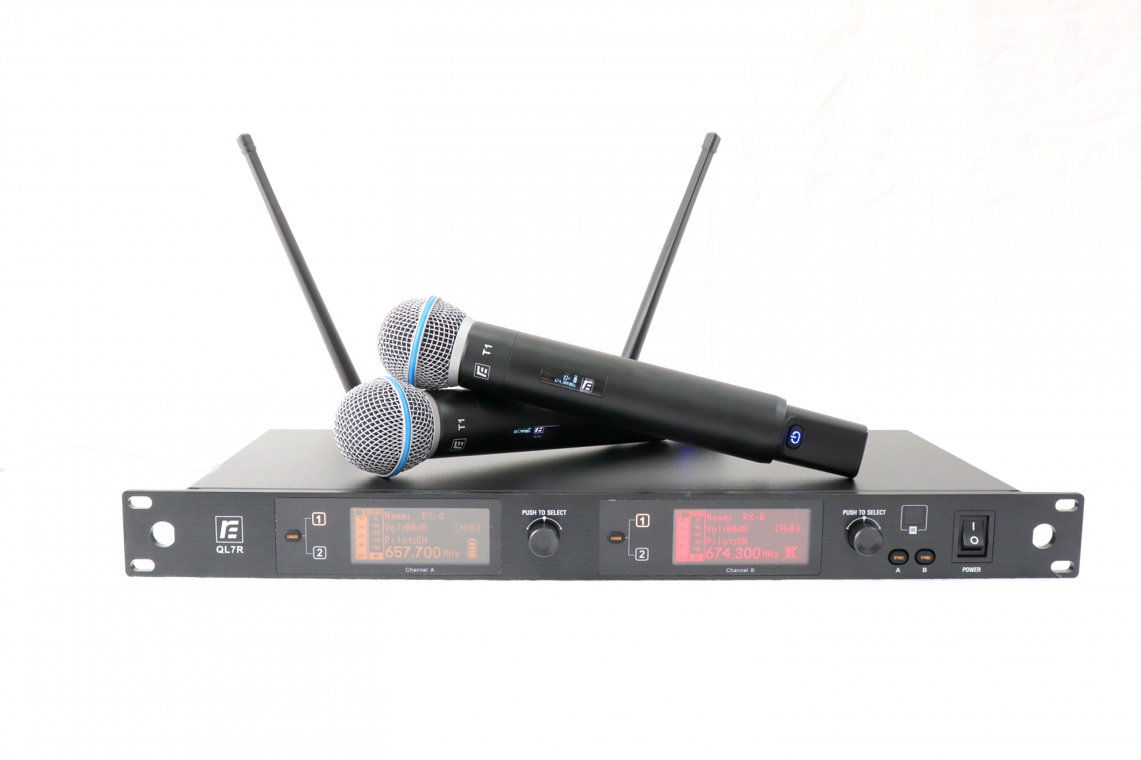 RFIntell QL7R/T1-B 720,500-754,000 МГц 2-канальная радиосистема с 2-мя ручными микрофонами в Бугульме